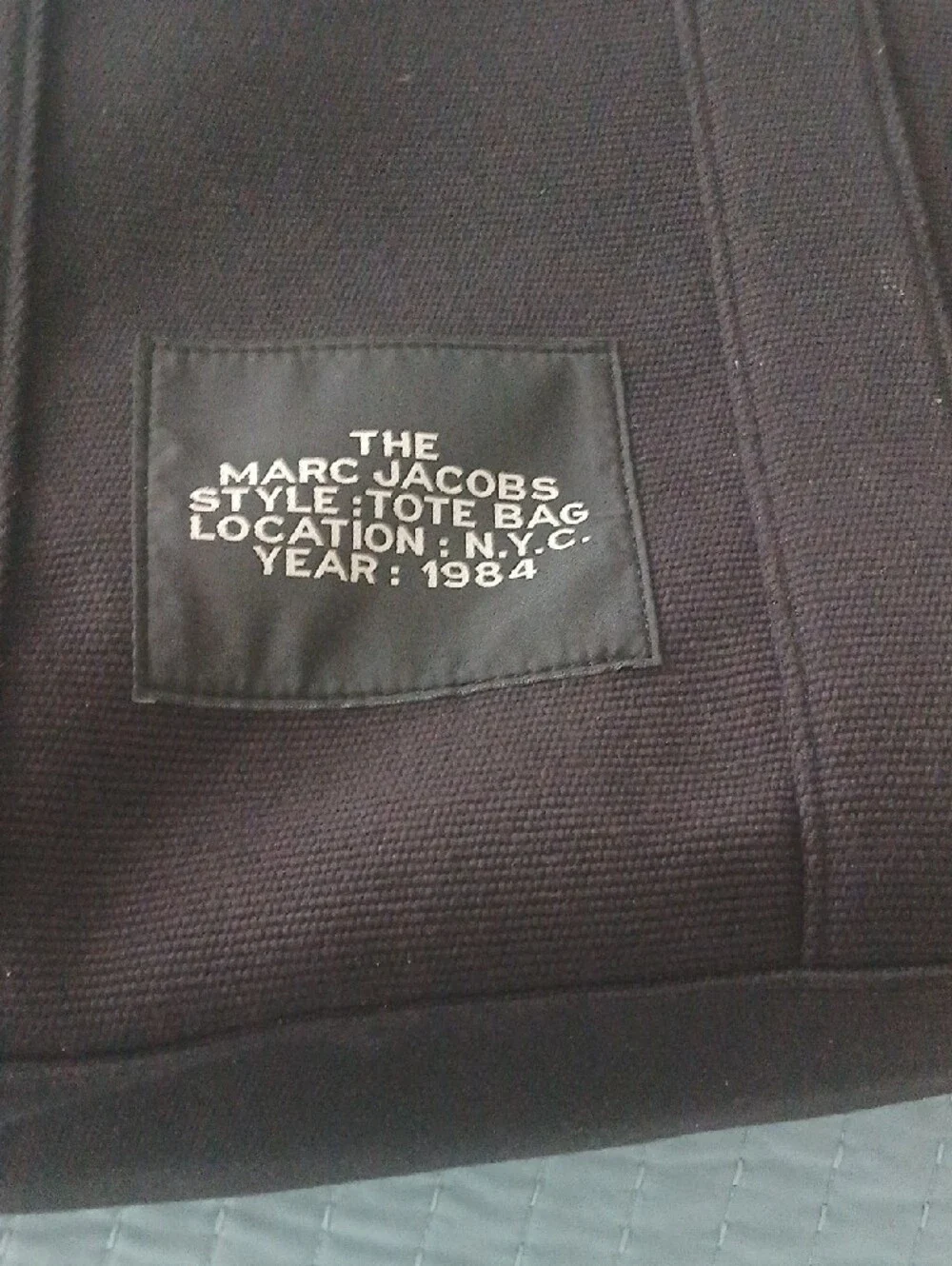 Marc Jacobs Large  Black Canvas 'The Tote Bag' Tote